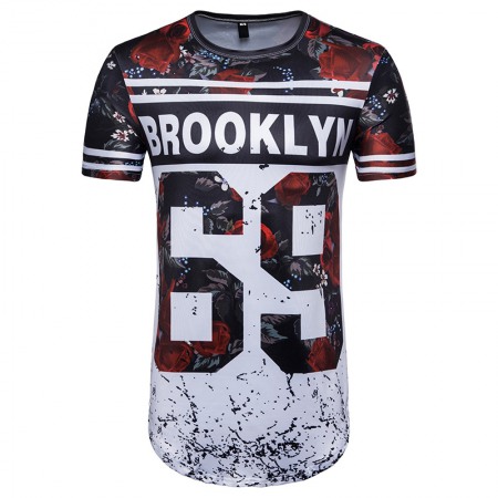 Men's Digital Print 69 Letter T-Shirt